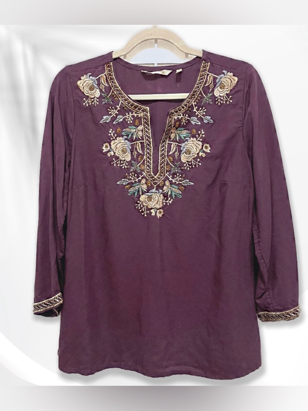 Soft Surroundings Petite Small Embroidered Top